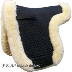 F.R.A. Voll Lammfell Satteldecke Premium Dressur Schwarz/Naturell Universal